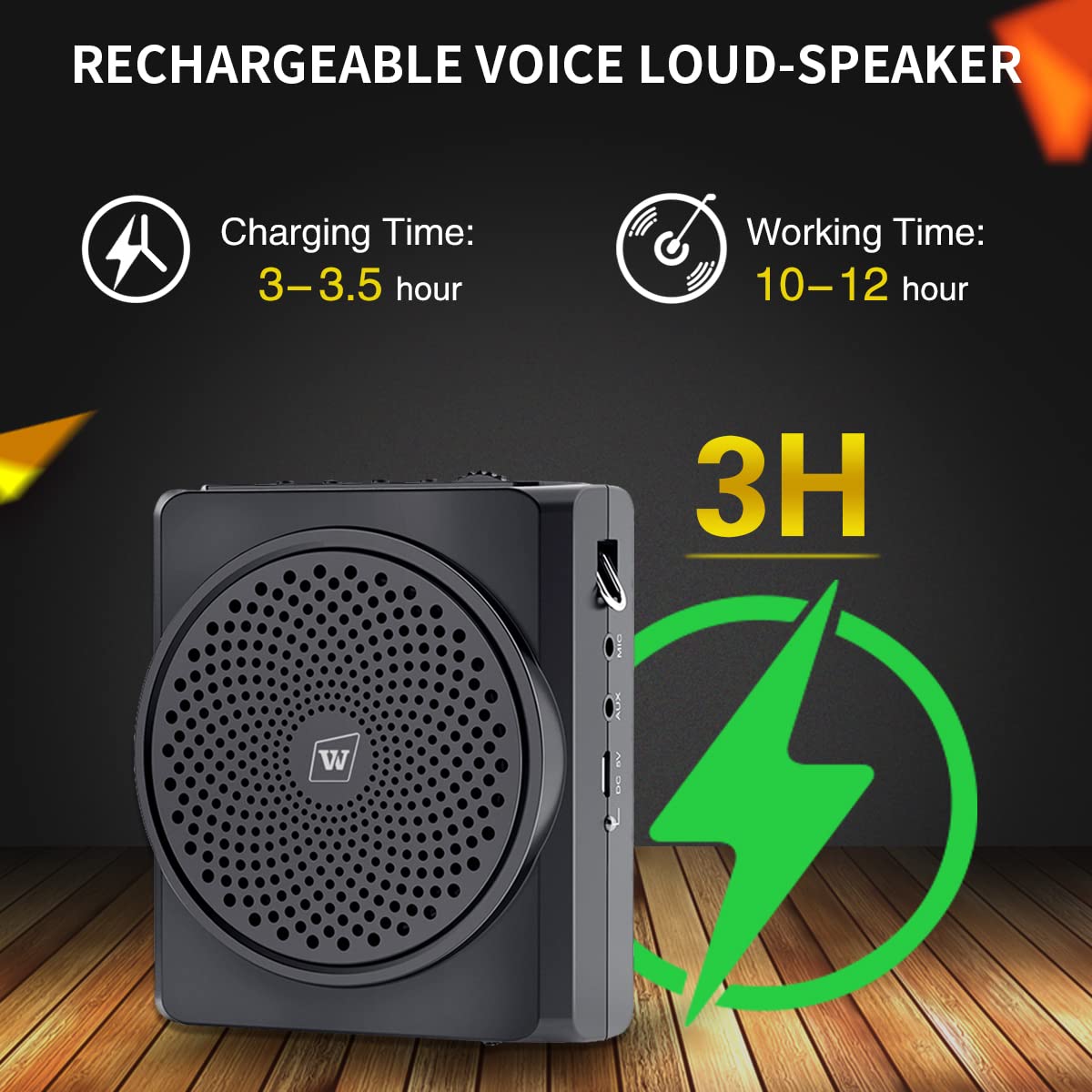 16W Personal Voice Amplifier with Headset Mic - Portable Mini Sound Speaker for Teachers, Tour Guides, Coaches - Ideal for Meetings, Indoor/Outdoor Events & Public Speaking