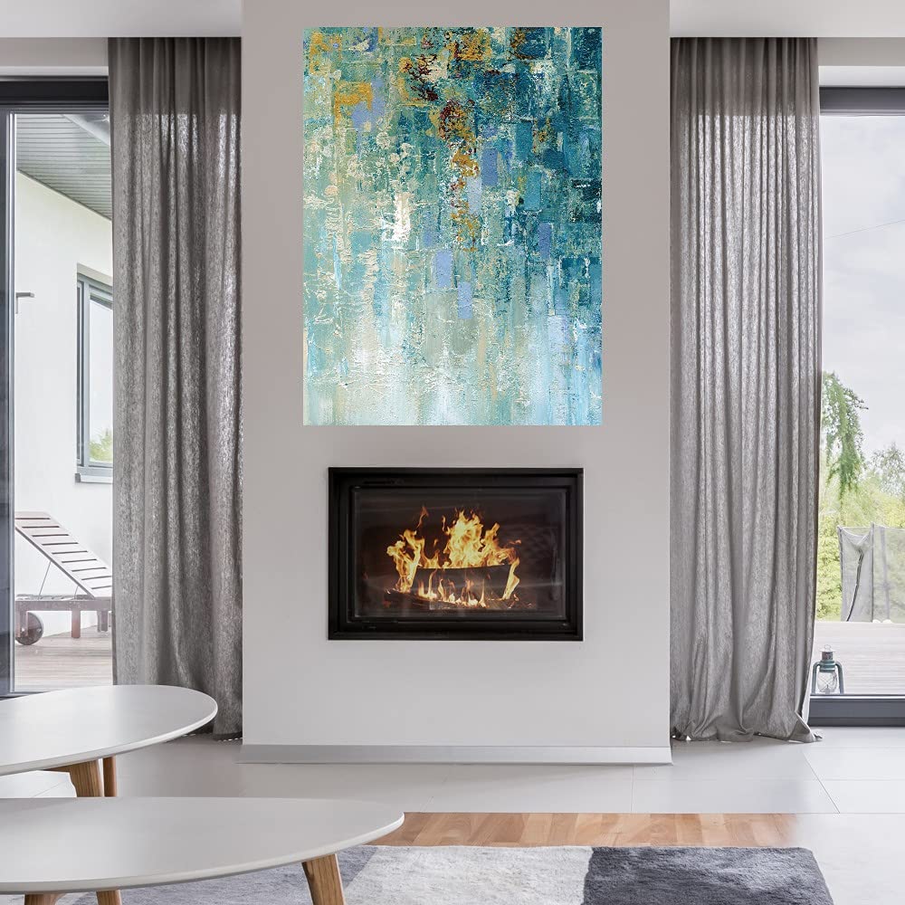 Premium 'I Love the Rain' Fine Art Canvas Wall Decor by Artist Nan - 32x43 Inch Ready-to-Hang Painting for Living Room, Bedroom, Office & More - Perfect for Home Decor, Housewarming Gifts & Interior Design