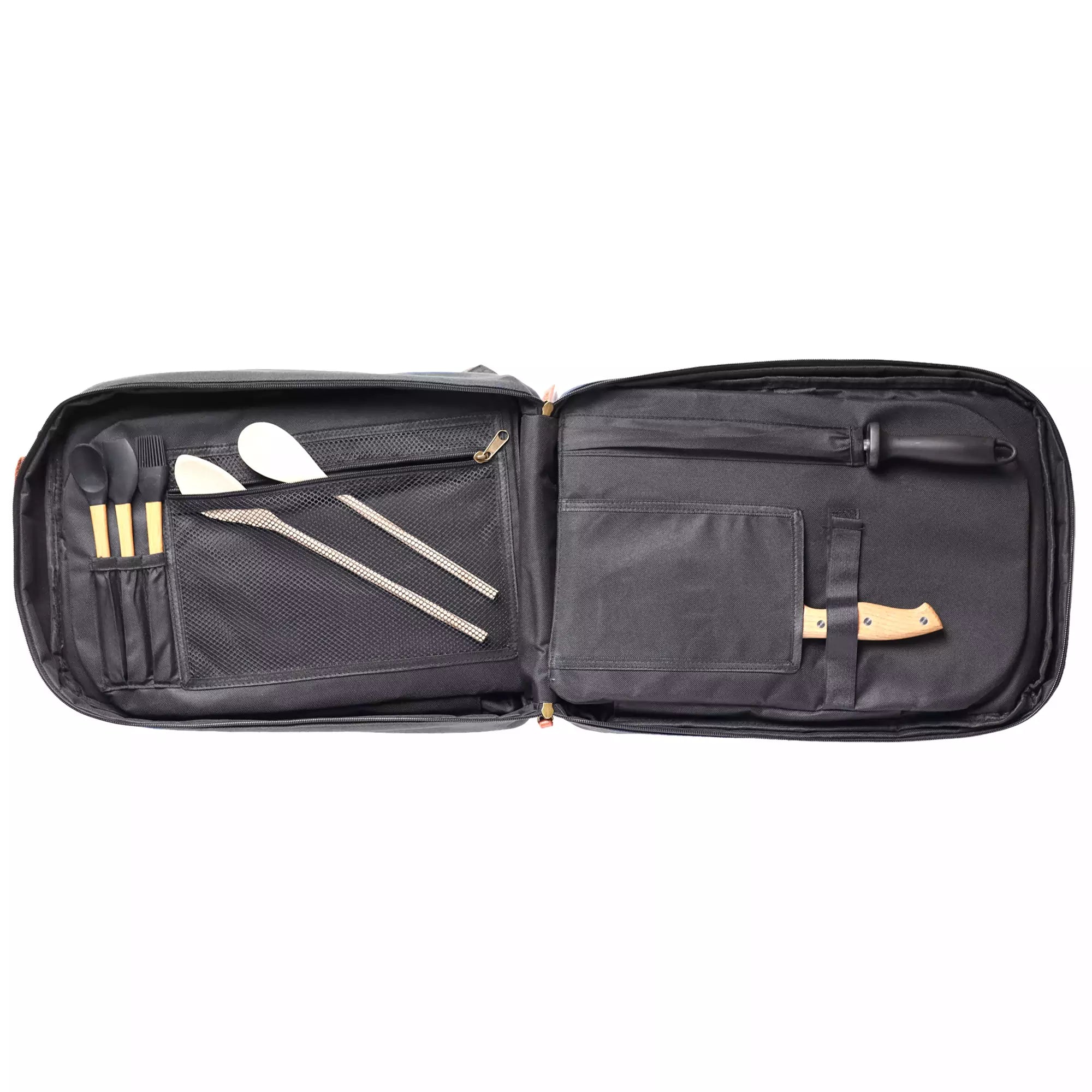 Vintage Style Chef Knife Set with Backpack - Professional Kitchen Knives for Cooking, Camping & Outdoor Adventures
