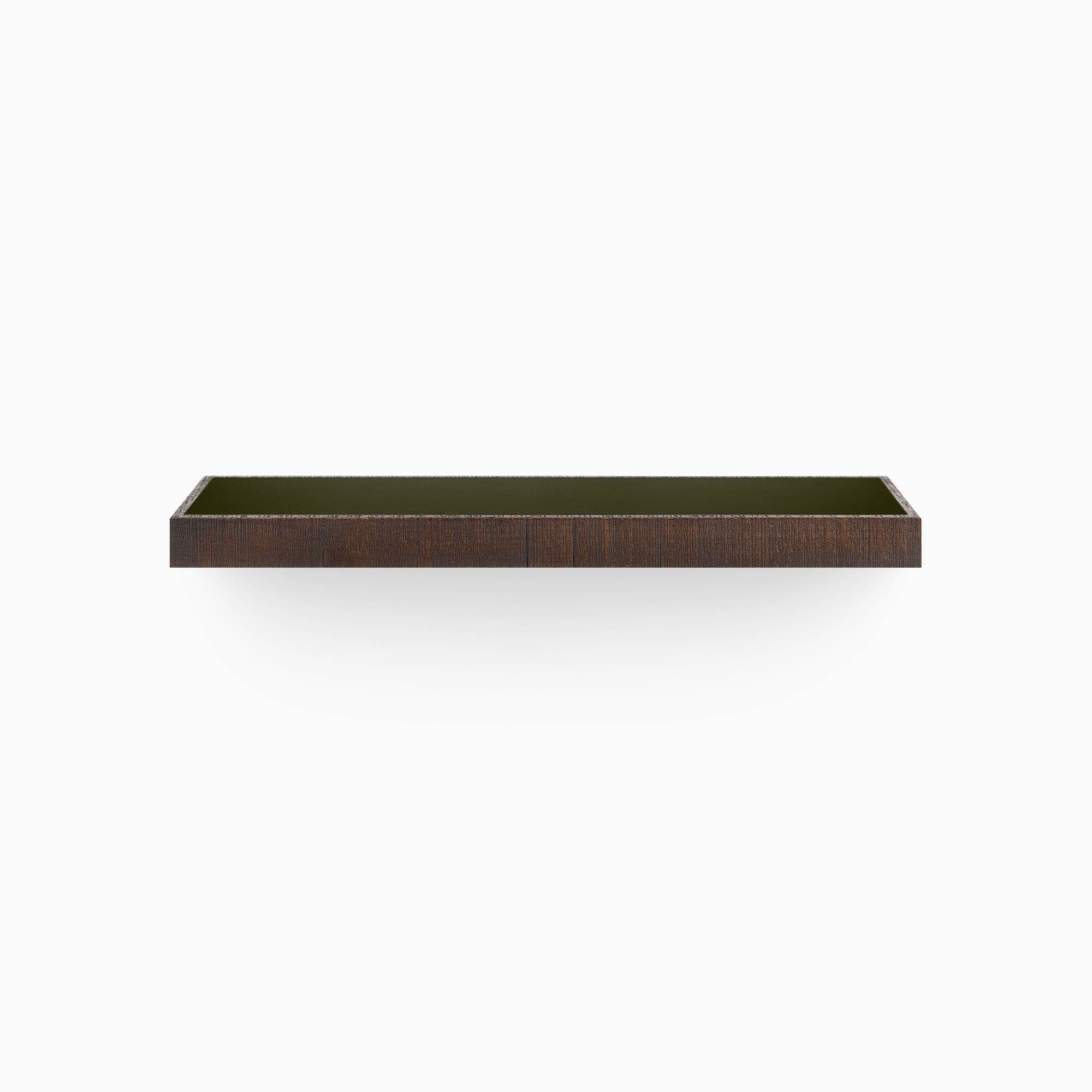 Rustic Floating Shelf with Espresso Inlay - Handmade Wood Wall Shelf for Kitchen, Bathroom, or Living Room Decor