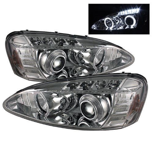 Xtune LED Halo Headlights for 2004-2008 Pontiac Grand Prix - Chrome/Clear Lens - High Visibility & Style Upgrade for Night Driving & Custom Car Look