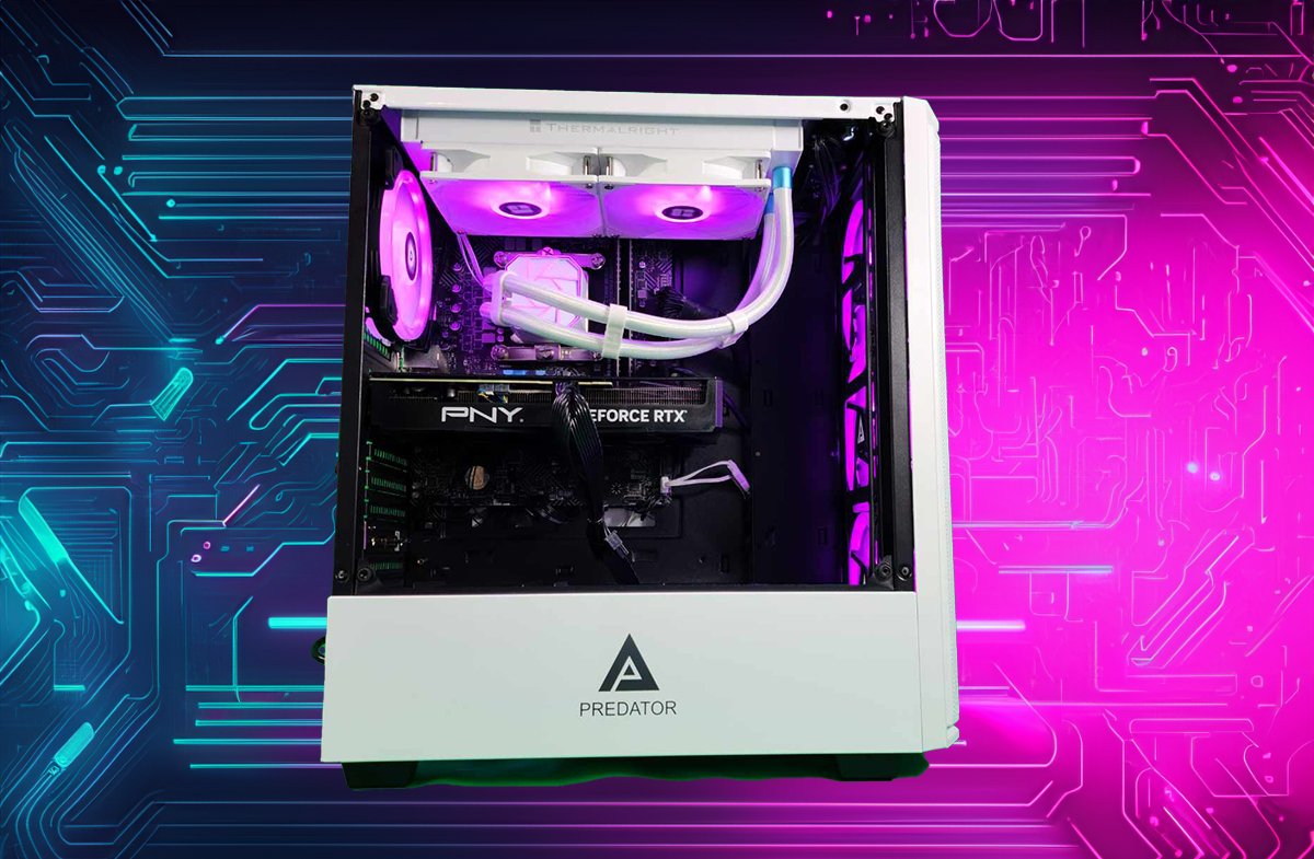 Pinnacle Gaming Desktop PC - Intel Core i7, 500GB/1TB/2TB SSD, NVIDIA RTX 4070 (16GB/32GB), Water Cooling, White Predator H6 - Perfect for 4K Gaming, Streaming & VR