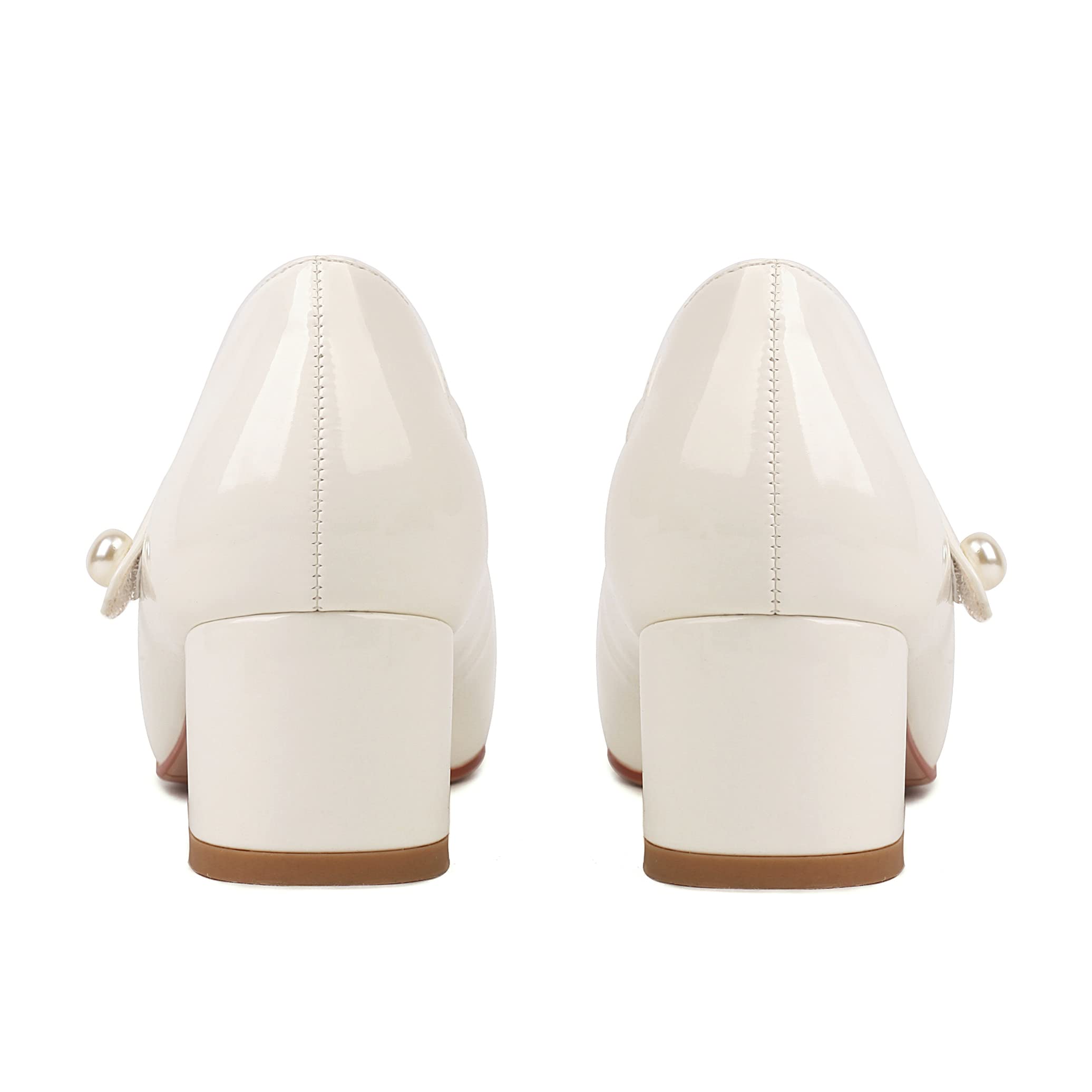Women's Naiyee Mary Jane Shoes - Chunky Heel Ankle Strap Dress Pumps with Low Heels & Rounded Toe | Perfect for Office, Weddings & Formal Events