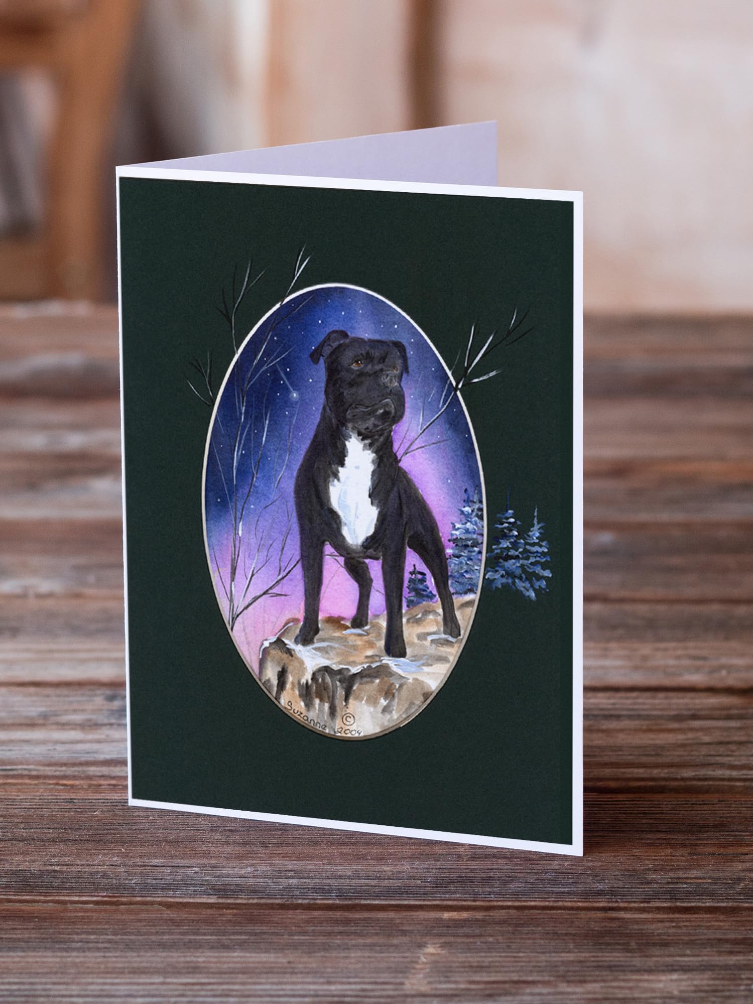 Staffordshire Bull Terrier Greeting Cards - Pack of 8 Blank A7 (5x7) Note Cards with Envelopes | Whimsical Dog Lover Stationery for Birthdays, Thank You Notes & Special Occasions