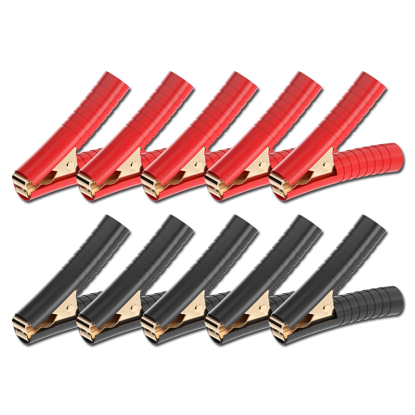 Heavy Duty Insulated Alligator Clips - 10PCS for Car Battery Charging & Electrical Testing - Truck Use