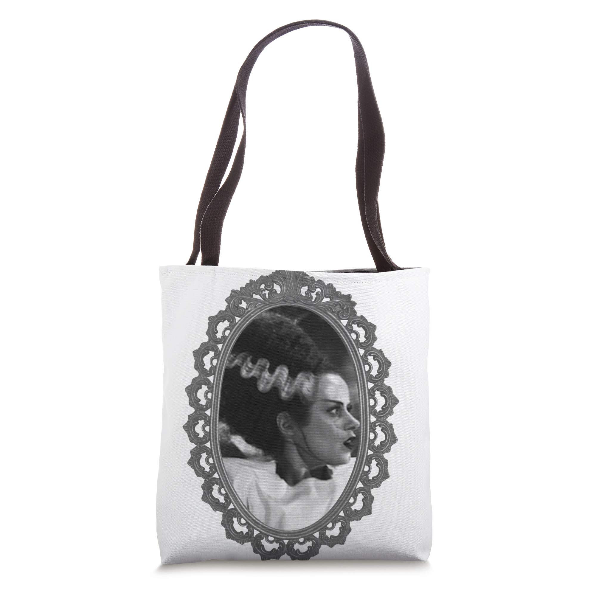 Monster Bride Cameo Tote Bag - Gothic Horror Themed Shoulder Bag for Women | Perfect for Halloween, Cosplay & Alternative Fashion
