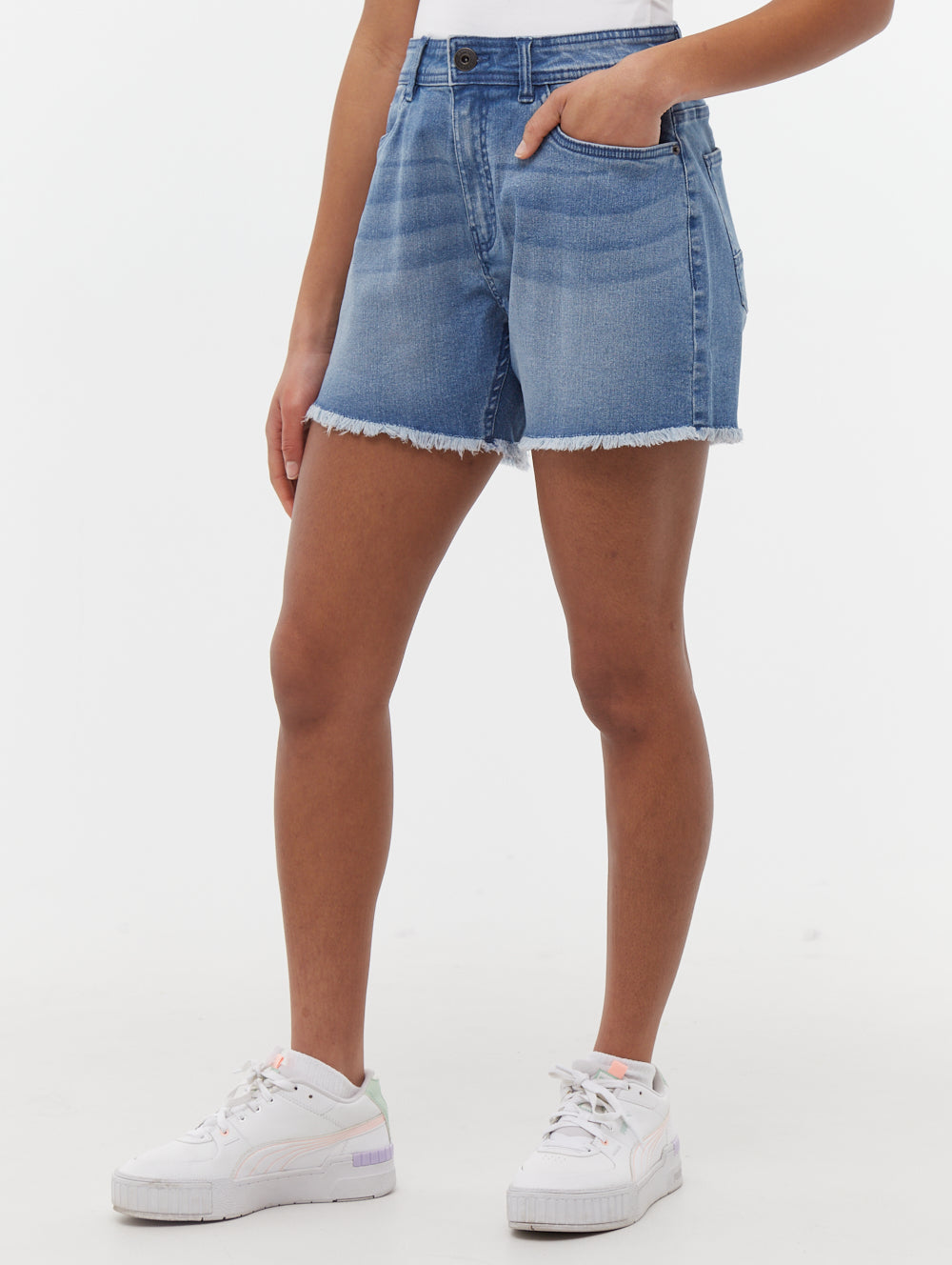 Kaylie High Rise Jean Shorts for Women - Trendy Denim Shorts with Comfortable Fit - Perfect for Summer, Beach, and Casual Outings