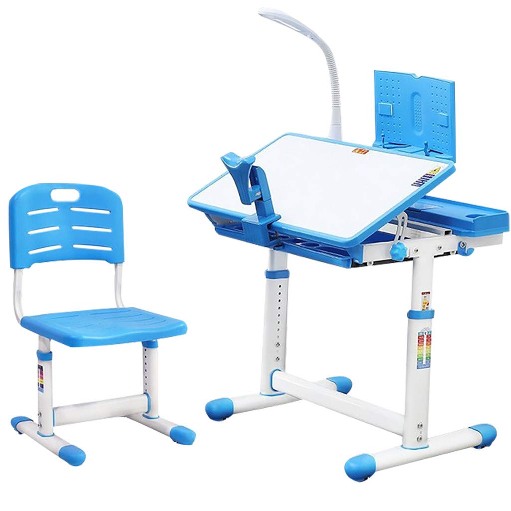 Shaloly Adjustable Kids Desk and Chair Set with Lamp, Bookstand & Storage Drawer - Ergonomic Study Table for Boys & Girls (Pink) - Perfect for Homework, Reading & Online Learning in Bedroom or Playroom