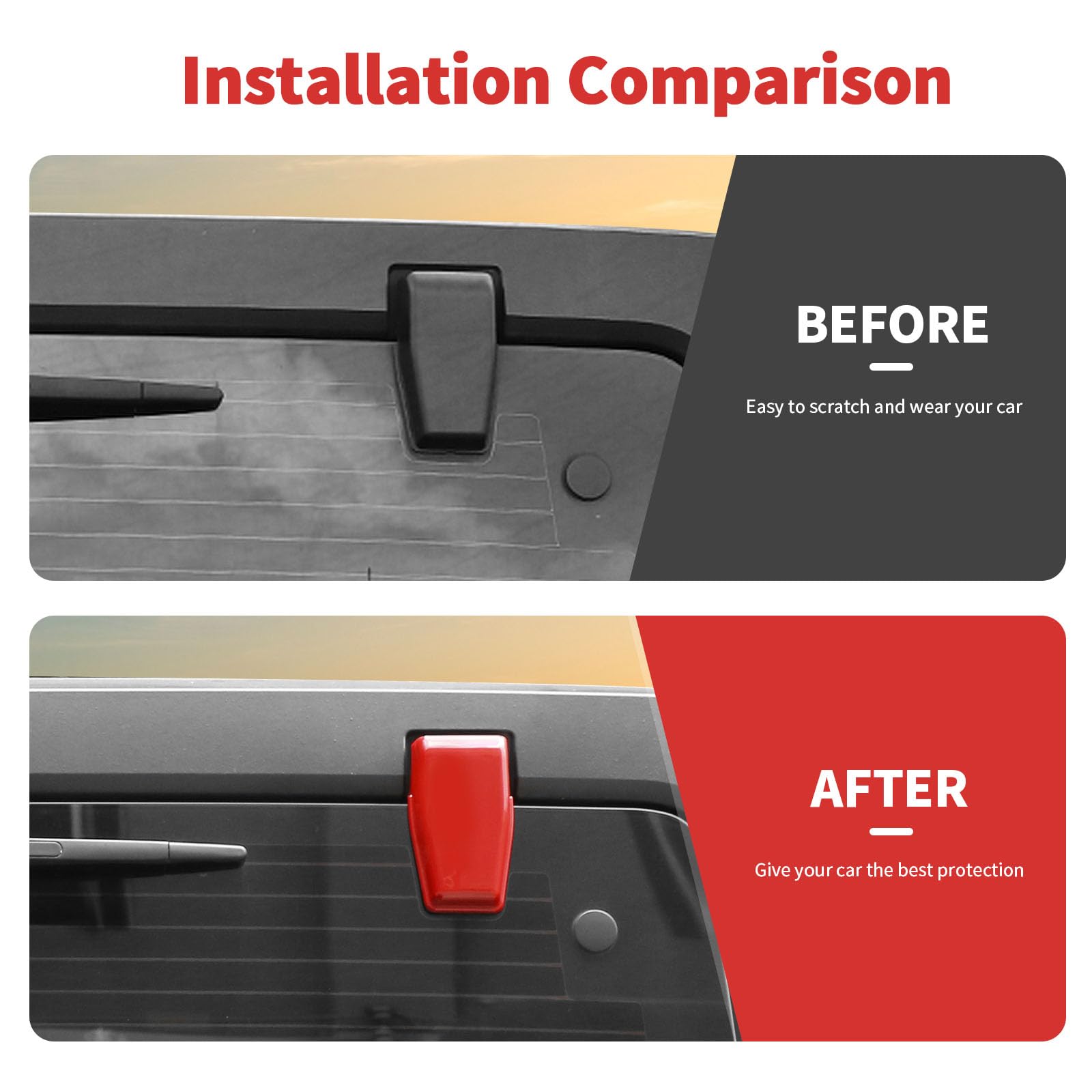 Jeep Wrangler JK JKU Rear Tail Window Hinge Cover Trim - Red Exterior Accessory Compatible with 2007-2018 Models | Durable Protection & Style Upgrade for Off-Road Adventures