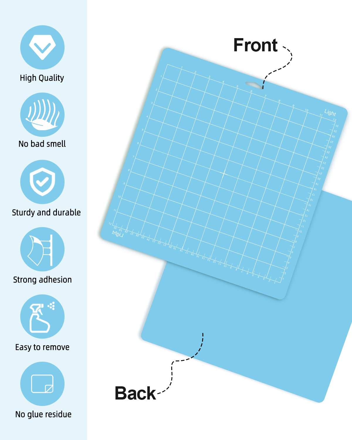 Gwybkq 12-Pack 12x12 Adhesive Cutting Mats for Cricut Maker 3, Maker, Explore 3, Air 2, Air & One - Sticky Light Cut Mats Replacement Accessories for Quilting, Scrapbooking, Stamping & DIY Craft Projects (Blue)