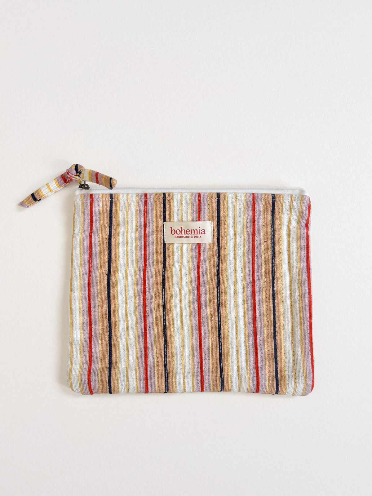 Jaipur Stripe Large Pouch - Colorful Handmade Indian Clutch Bag for Women | Perfect for Parties, Weddings & Festivals