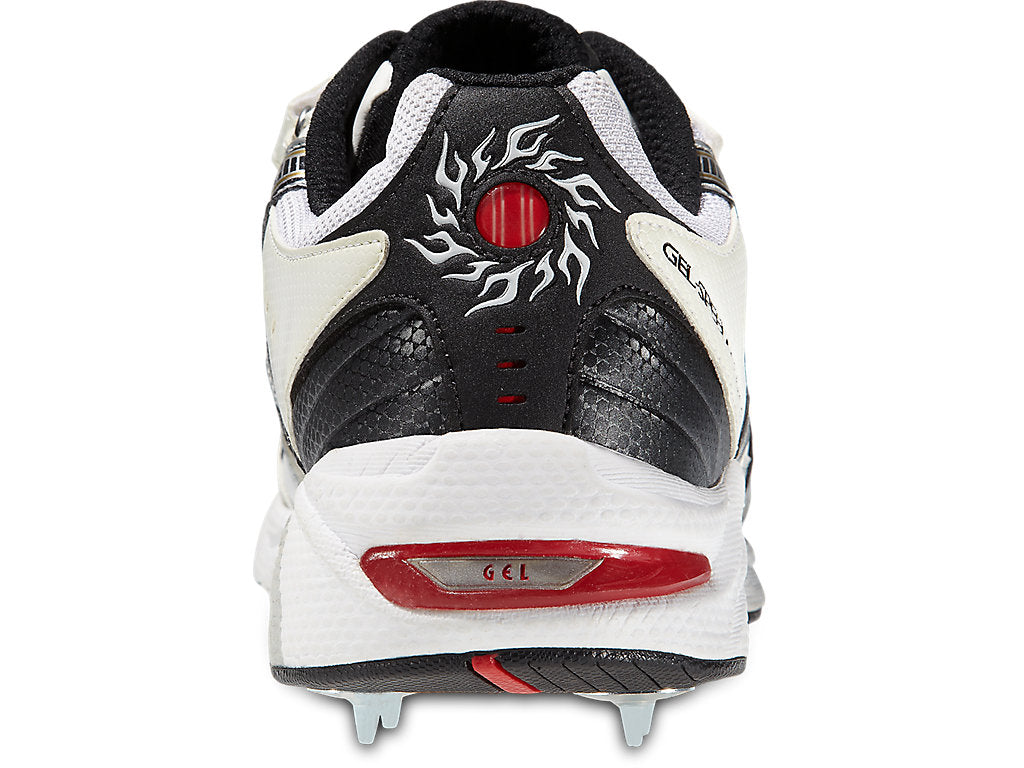 ASICS Gel Speed Menace Cricket Shoes - Metal Spikes for Men - White/Black/Gold - Lightweight Performance Footwear for Cricket Matches & Training