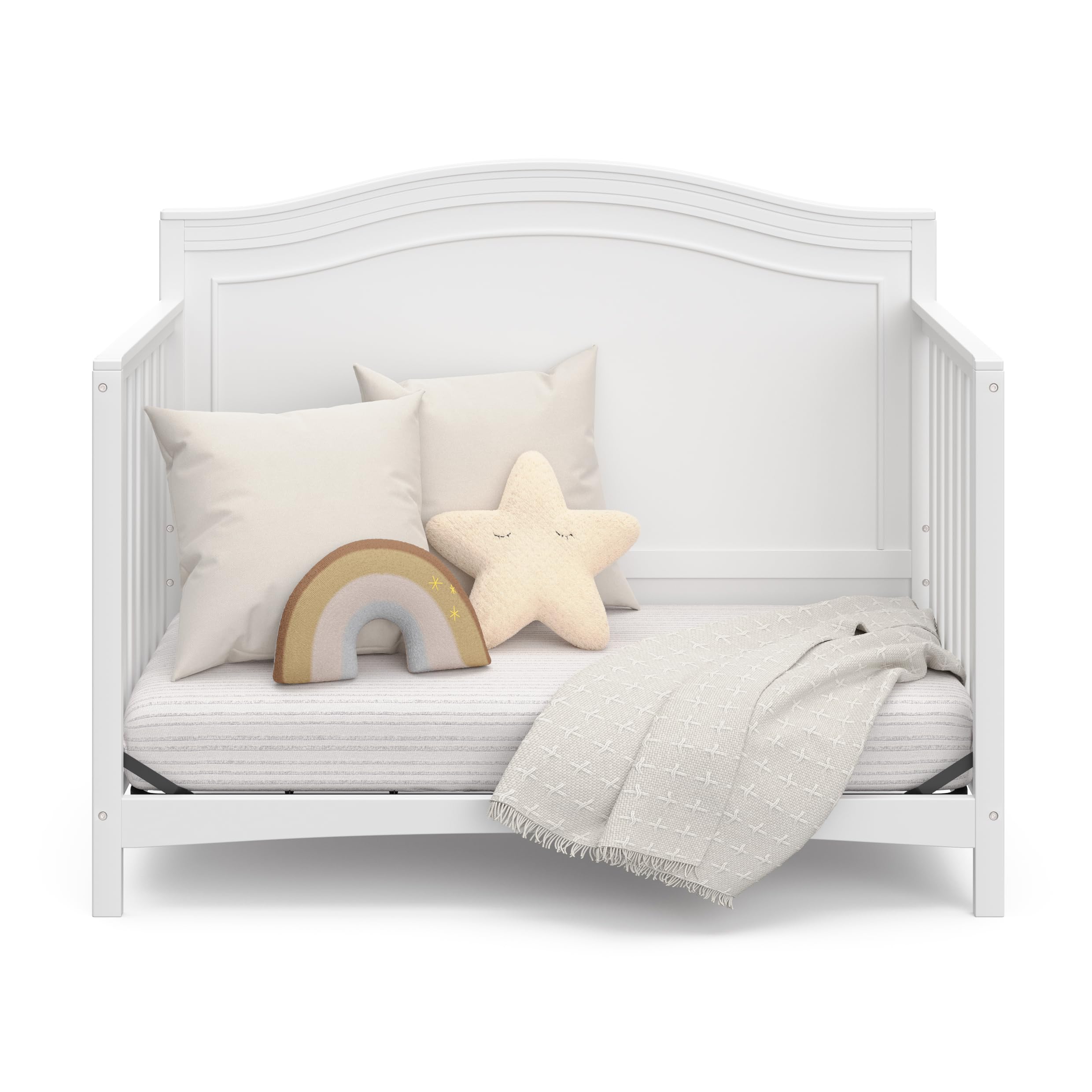 Graco Paris Convertible Crib & Mattress Set - GREENGUARD Gold Certified Baby Crib with Included Mattress, White Nursery Essentials for Newborns & Toddlers | Perfect for Modern Nursery, Daycare or Guest Room Setup