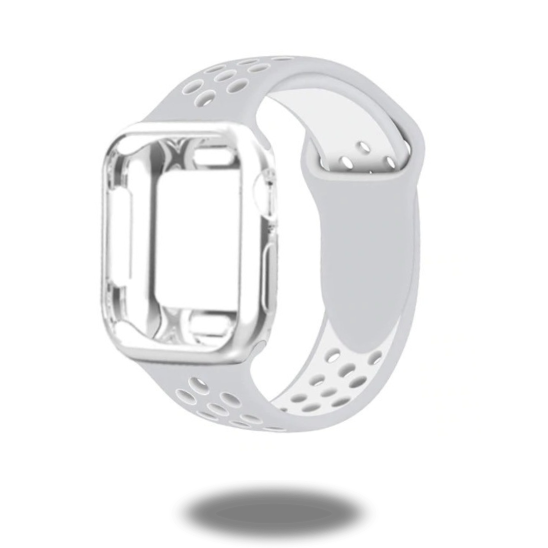 Nike Style Sport Silicone Band with Case - Durable & Comfortable Wristband for Running, Gym & Daily Wear