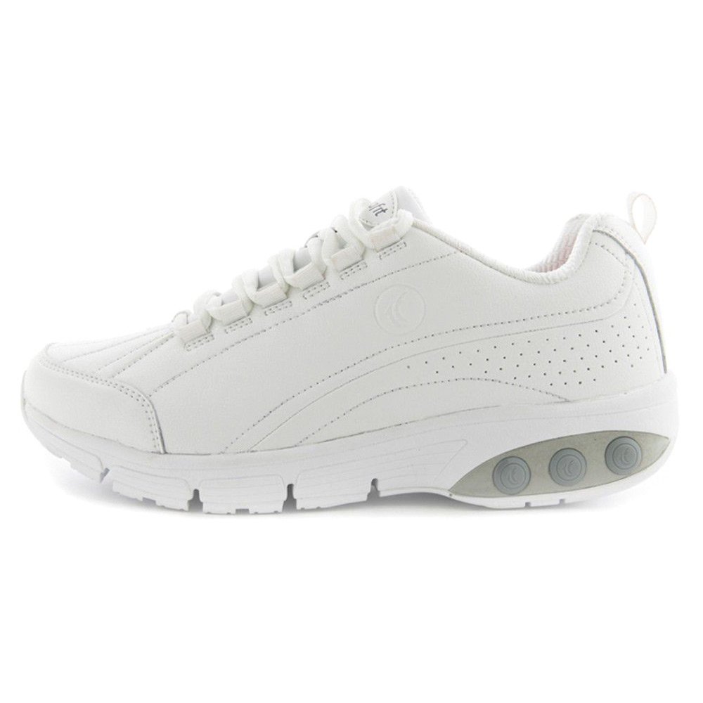 Therafit Women's Kathy Slip-Resistant Leather Athletic Shoes - Comfortable Walking & Work Shoes for Nurses, Waitresses & Healthcare Professionals