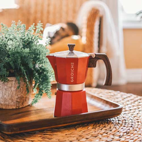 Grosche Milano Stovetop Espresso Maker - 6 Cup (9.3 fl oz) Italian Coffee Pot, Moka Pot for Gas & Electric Stoves - Perfect for Home, Office & Camping Coffee Brewing