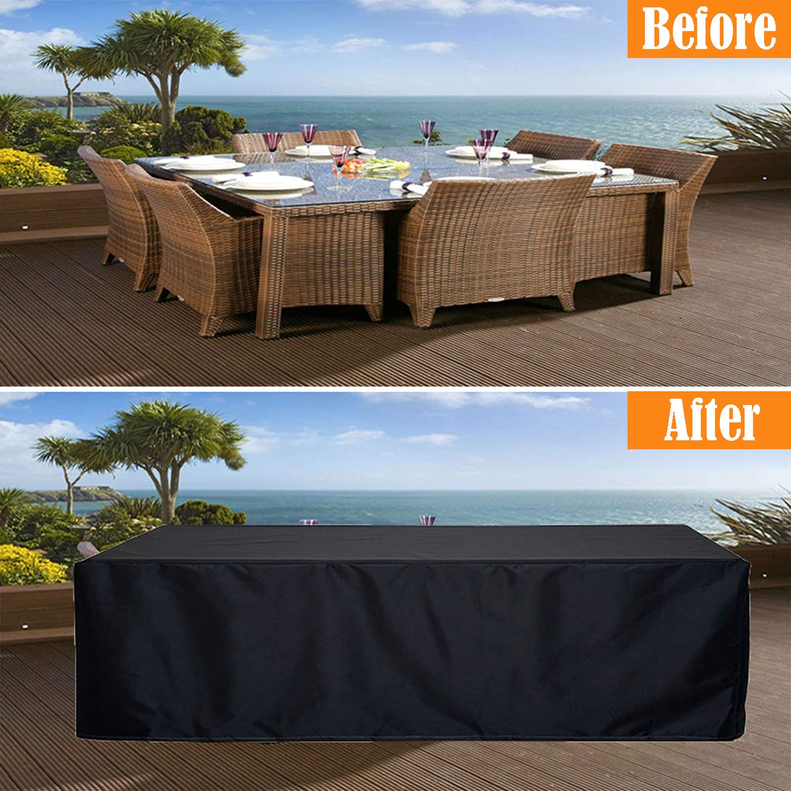 Heavy Duty Waterproof Rectangular Patio Furniture Cover 102