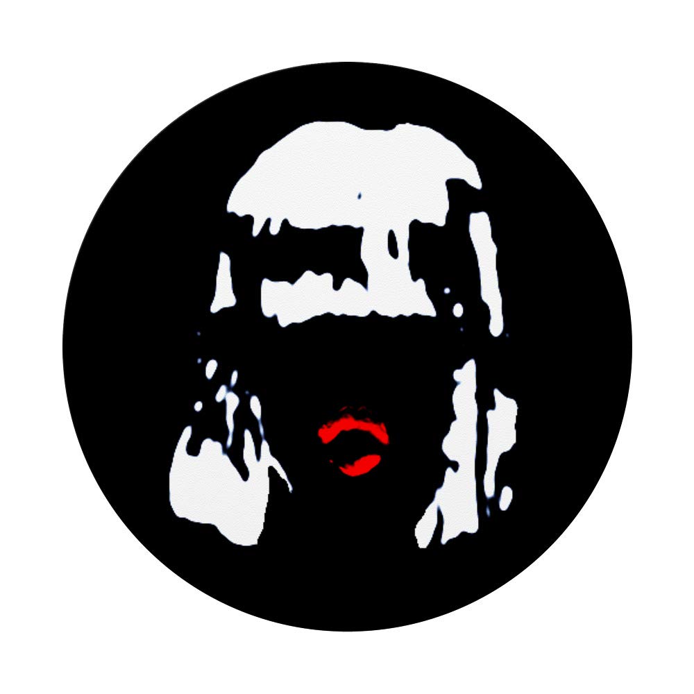 Red Lip & White Blunt Hair PopSockets Grip and Stand for Phones and Tablets - Perfect for Edgy Fashion & LGBTQ+ Pride Accessories | Great for Daily Use, Selfies, and Phone Protection