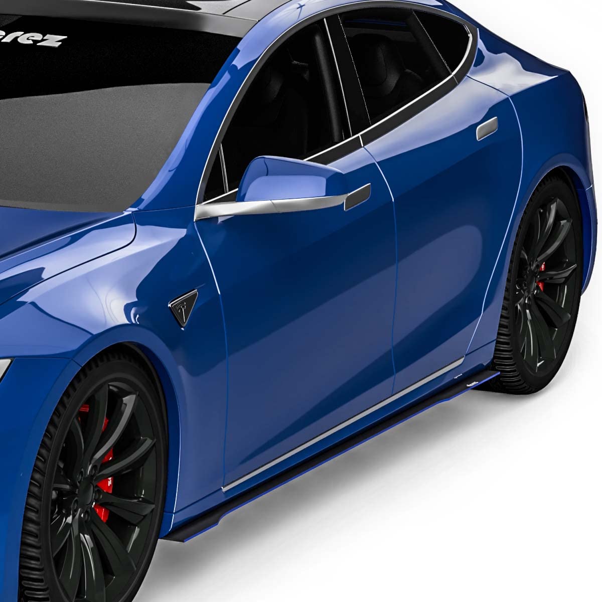 Vicrez VR1 Side Splitter vz102386 - Compatible with Tesla Model S 2015-2021 | Front Bumper Lip Spoiler | Aggressive Styling & Improved Aerodynamics | Perfect for Car Enthusiasts & Performance Upgrades