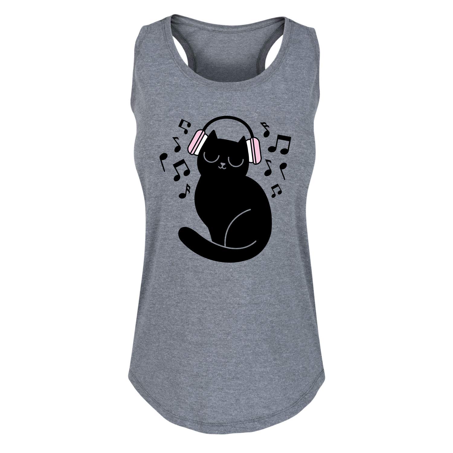 Wireless Bluetooth Headphones with Cat Ear Design - Stylish Racerback Tank Top for Women - Perfect for Workouts, Gaming & Casual Wear