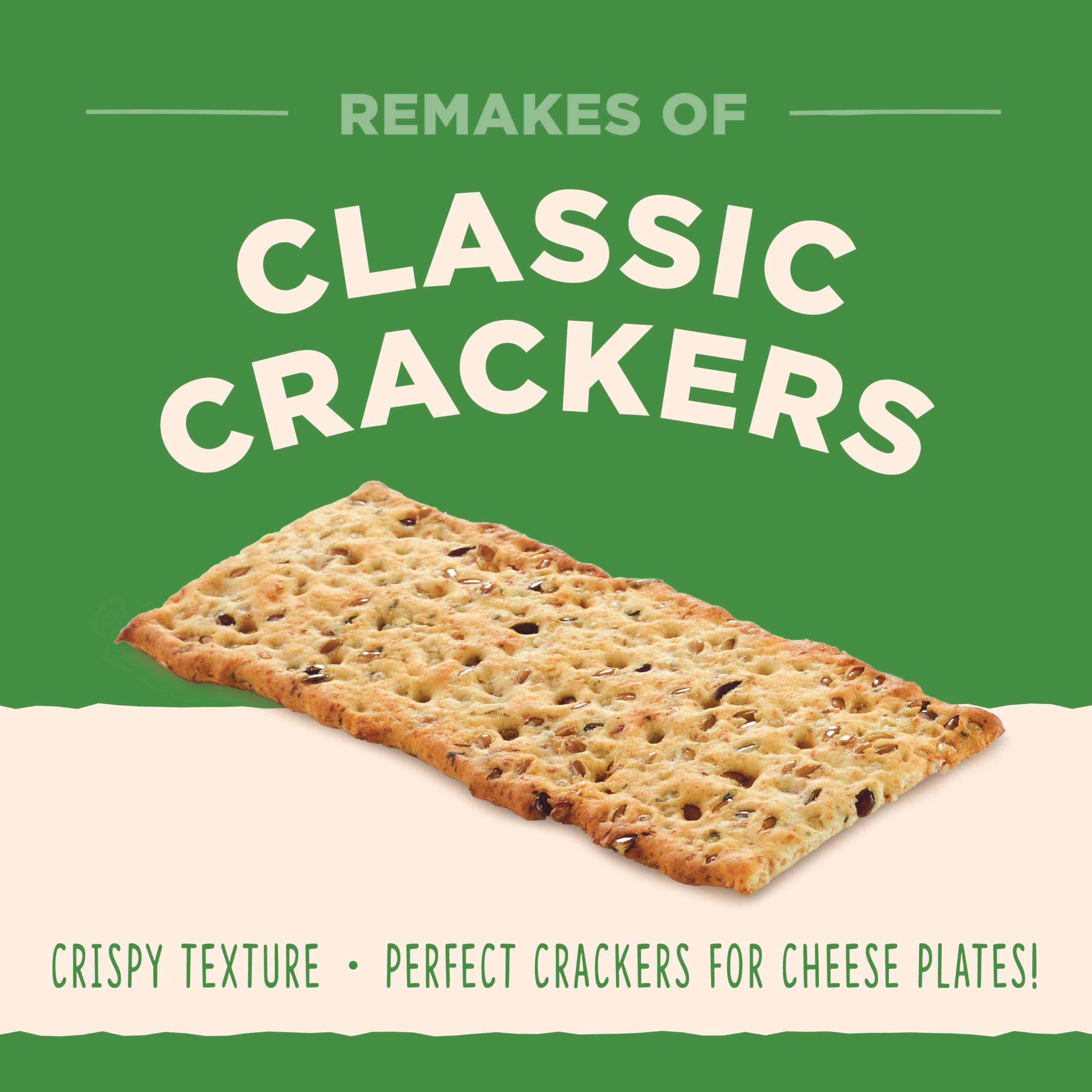 Organic Multigrain Flaxseed Flatbread Crackers - Gluten-Free, Non-GMO, Vegan Snacks with Whole Grains & Wheat Flour - Healthy Crunchy Crackers for Lunch, Picnic or Party - 5.5oz (6-Pack)