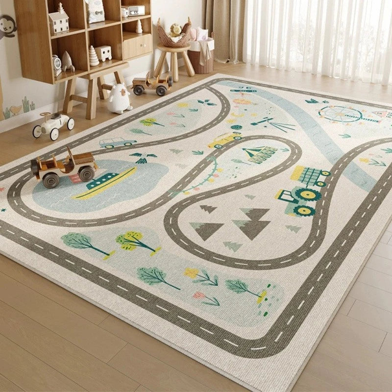 Siena PlayScape Waterproof & Spillproof Baby Nursery Rug - Soft Non-Slip Play Mat for Kids Room, Daycare & Toddler Play Area