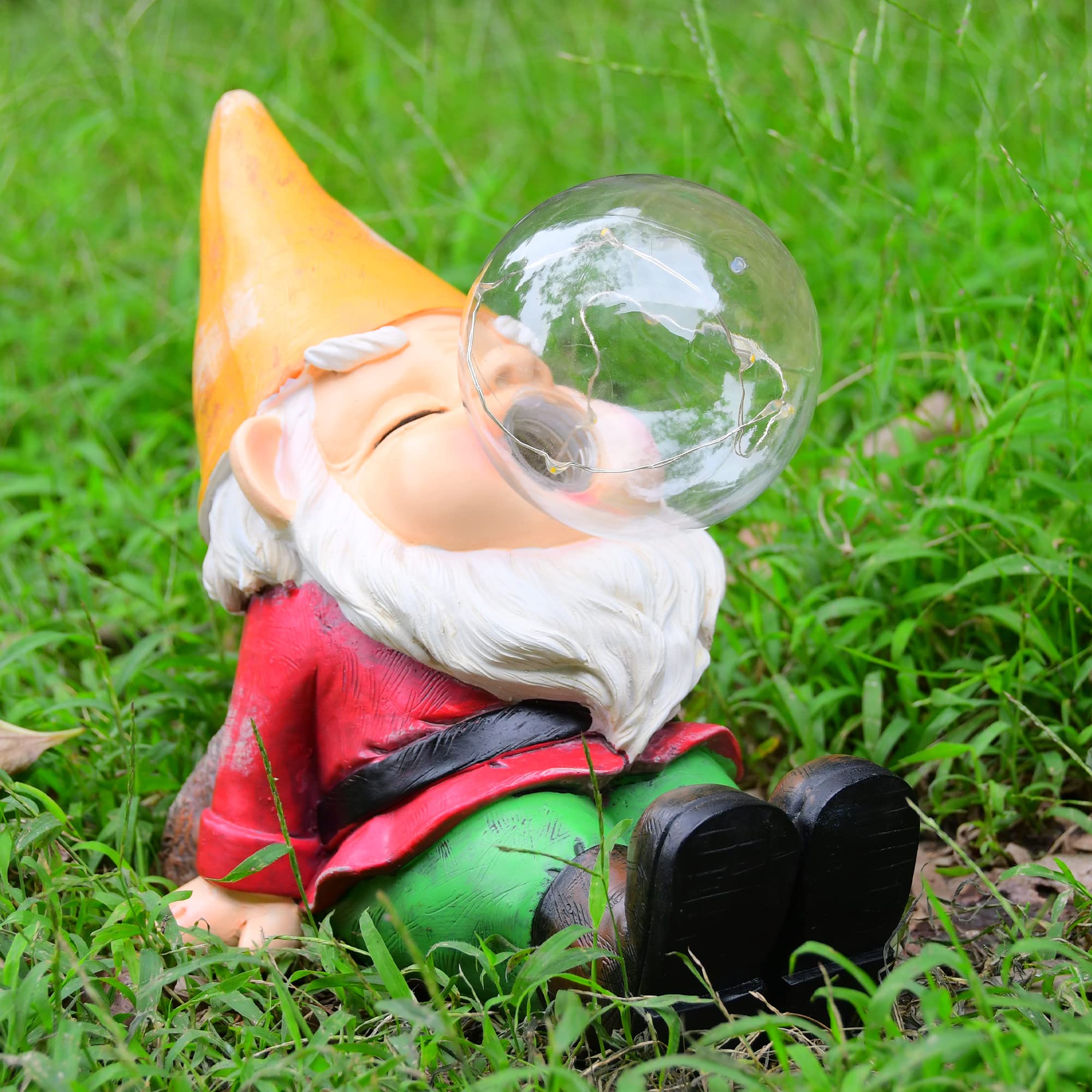 Large Funny Solar Garden Gnomes Statues - Outdoor Decor for Yard, Lawn & Garden - Perfect for Patio, Pathway & Landscape Decoration