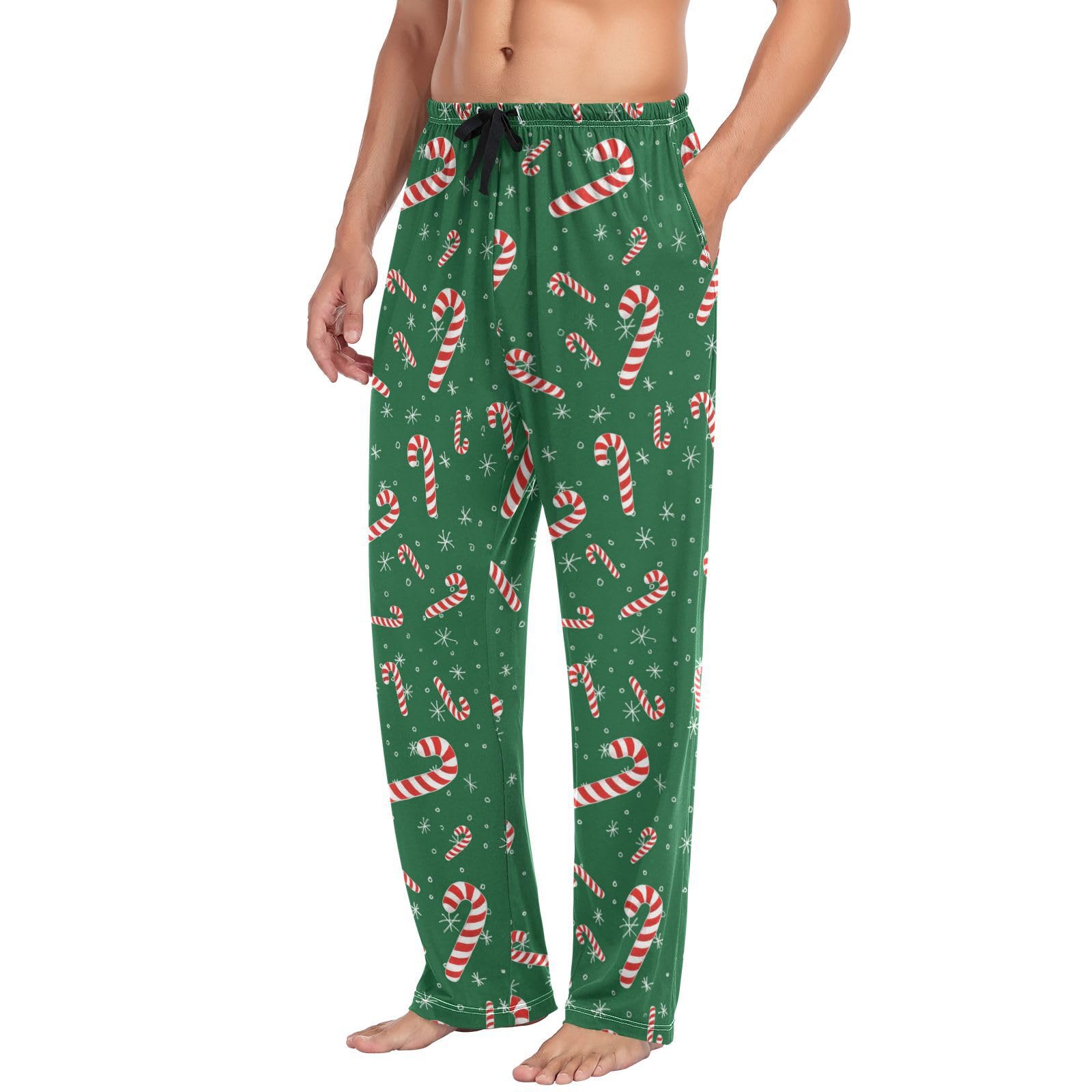ASLSIY Men's Green Lizard Print Pajama Pants - Soft Lounge Sleepwear Bottoms for Men - Perfect for Relaxing at Home or Lounging Comfortably