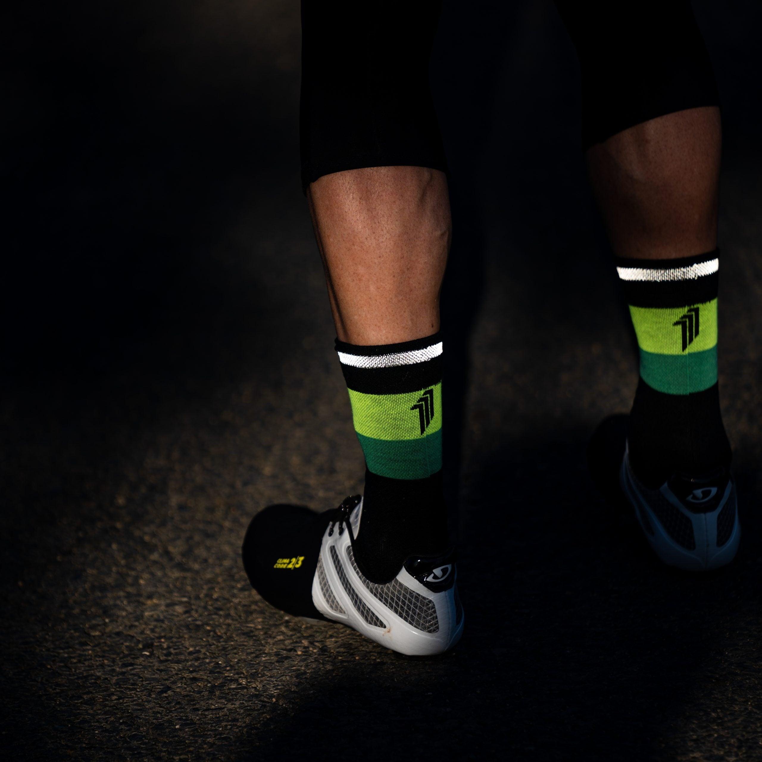 Reflective Merino Wool Cycling Socks for Men & Women - High Visibility, Breathable & Odor Resistant - Perfect for Night Riding, Running & Outdoor Sports