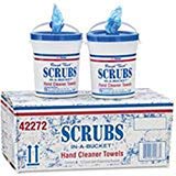ITW Dymon Scrubs In-A-Bucket Hand Cleaner Towels - 6 Buckets (72 Towels Each) | Heavy-Duty Degreaser for Mechanics, Industrial & Workshop Use | Perfect for Auto Repair, Construction & DIY Projects