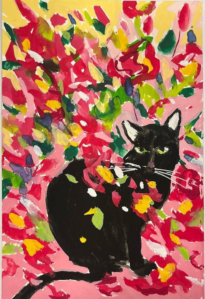Ruth Formica Black Cat Painting Notecard Set - Handmade Art Greeting Cards for Cat Lovers, Perfect for Birthdays, Thank You Notes & Home Decor