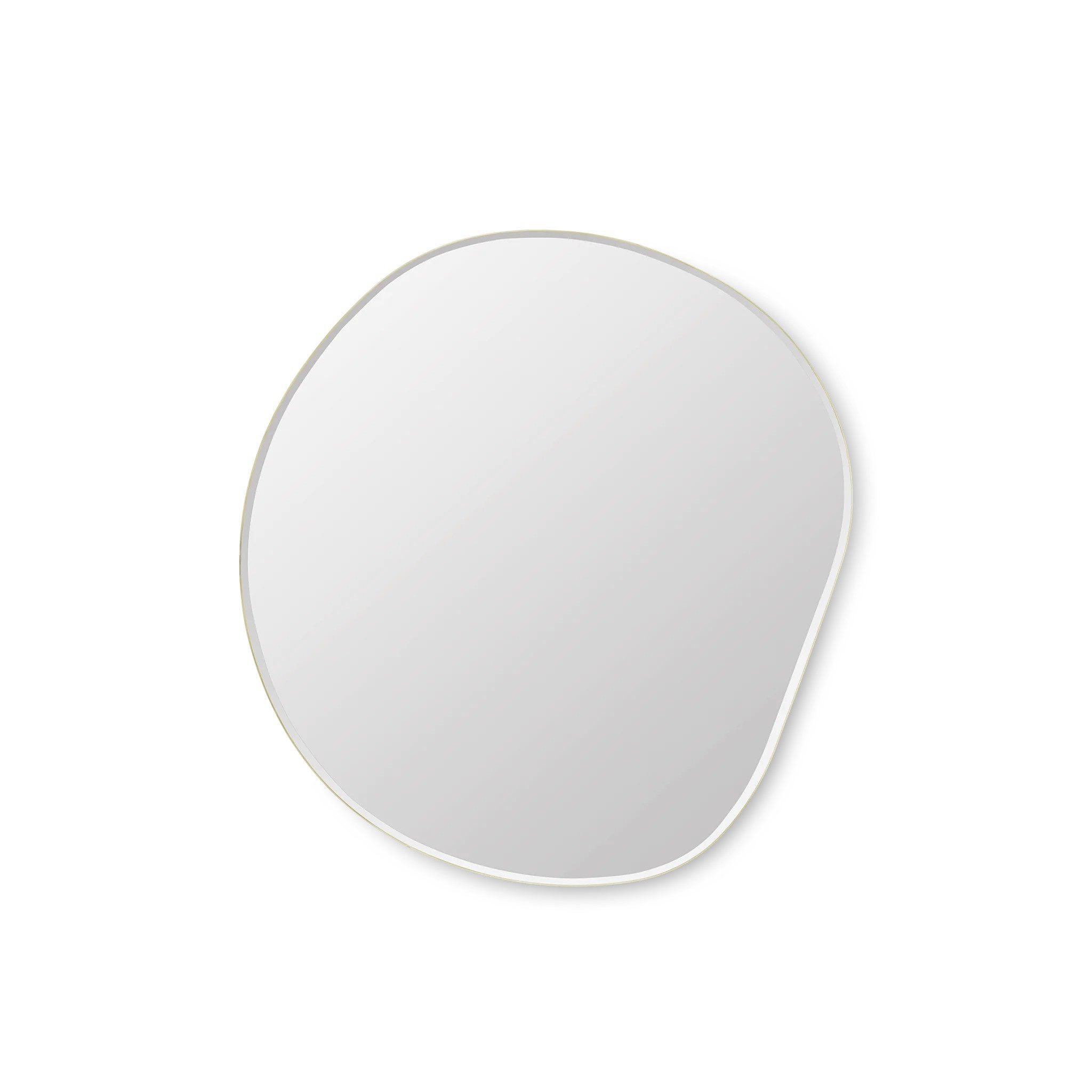 FERM LIVING Pond Mirror XL - Large Round Brass Wall Mirror for Bathroom, Living Room & Bedroom Decor - Elegant Home Accent for Modern Interior Design
