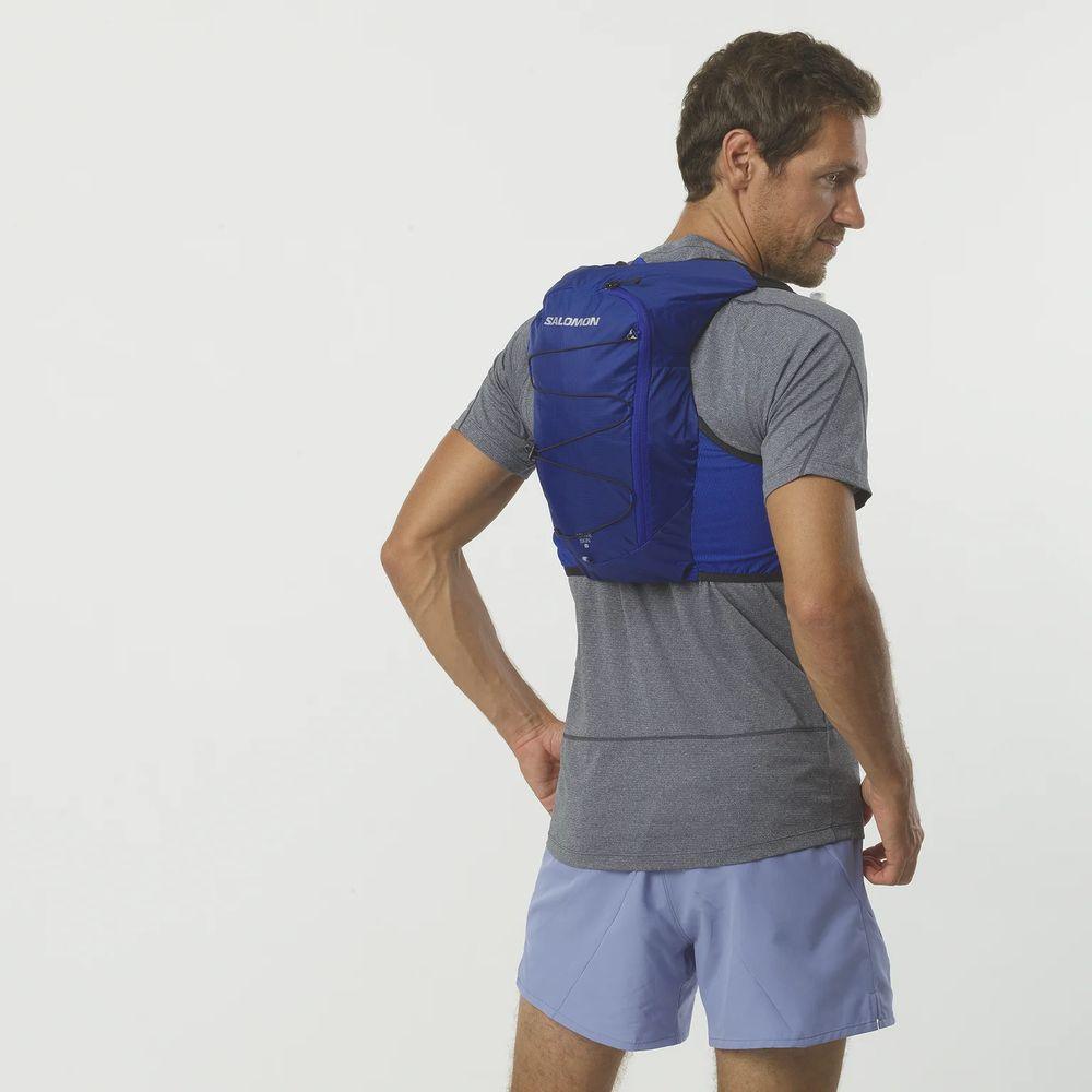 Salomon Active Skin 8 Hydration Vest Set - Lightweight Running Pack for Trail Runners & Hikers (Black) - Perfect for Long Distance Running, Marathon Training & Outdoor Adventures