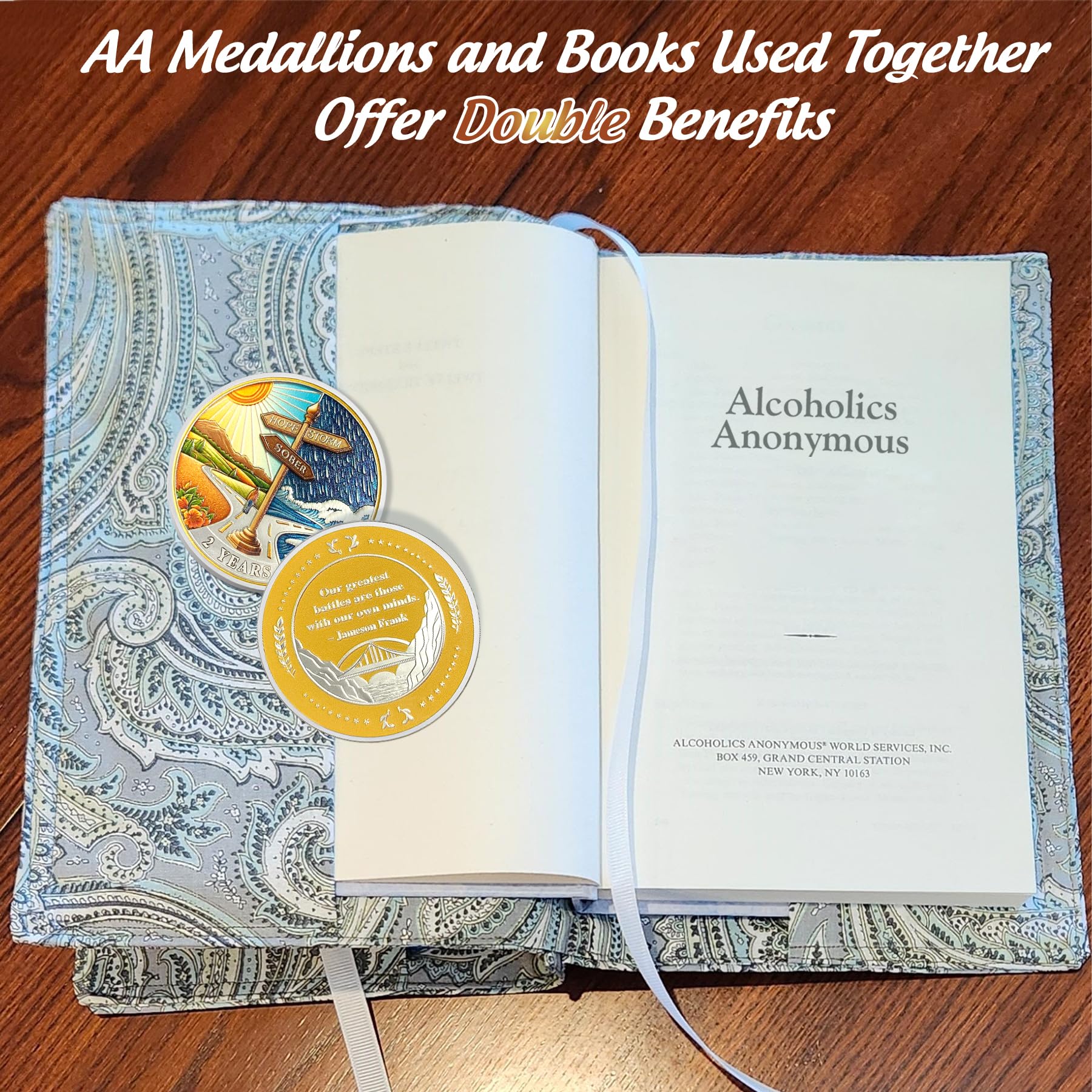 Hope Signpost 2 Year Sobriety Coin - AA Recovery Medallion for Men & Women - Narcotics & Alcoholics Anonymous Anniversary Gift (1-10 Years) - Perfect for AA Meetings, Milestone Celebrations & Inspirational Gifts