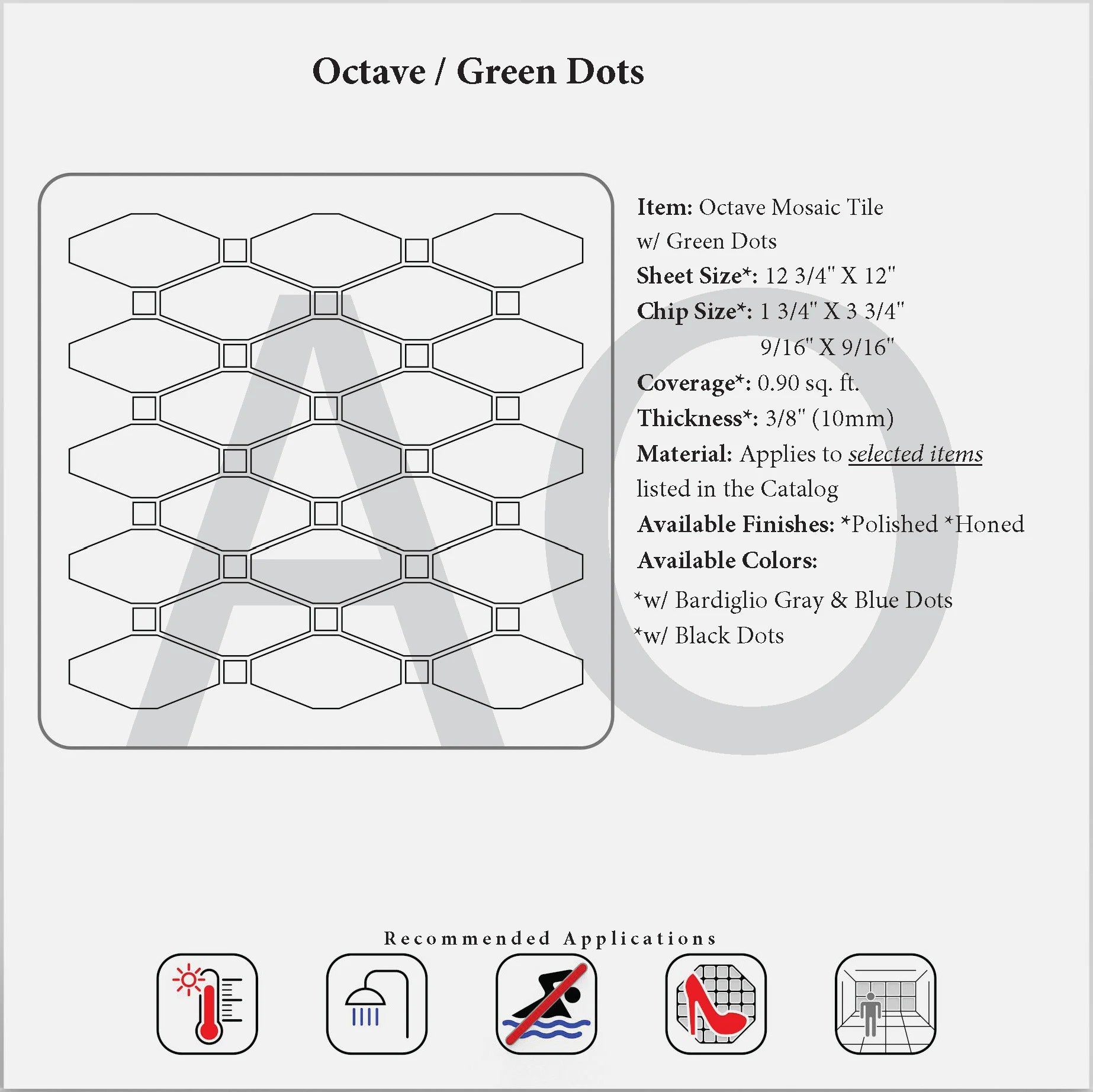 White Thassos Marble Elongated Hexagon Green Mosaic Tile - Premium Natural Stone Wall & Floor Decor for Bathroom, Kitchen Backsplash, and Pool Surrounds