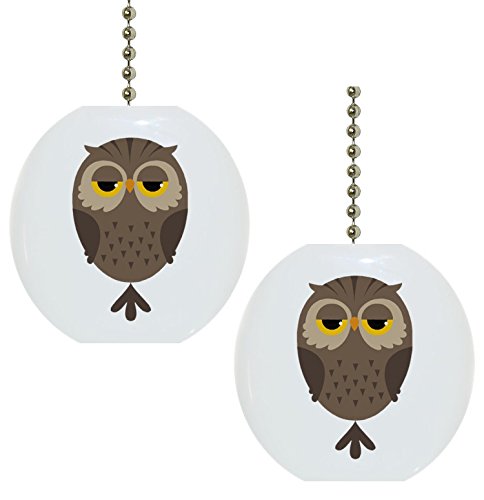 2 Pack Cute Owl Ceramic Fan Pull Chain - Adorable Animal Decor for Ceiling Fans, Kitchen, Bedroom, Nursery & Home Decor