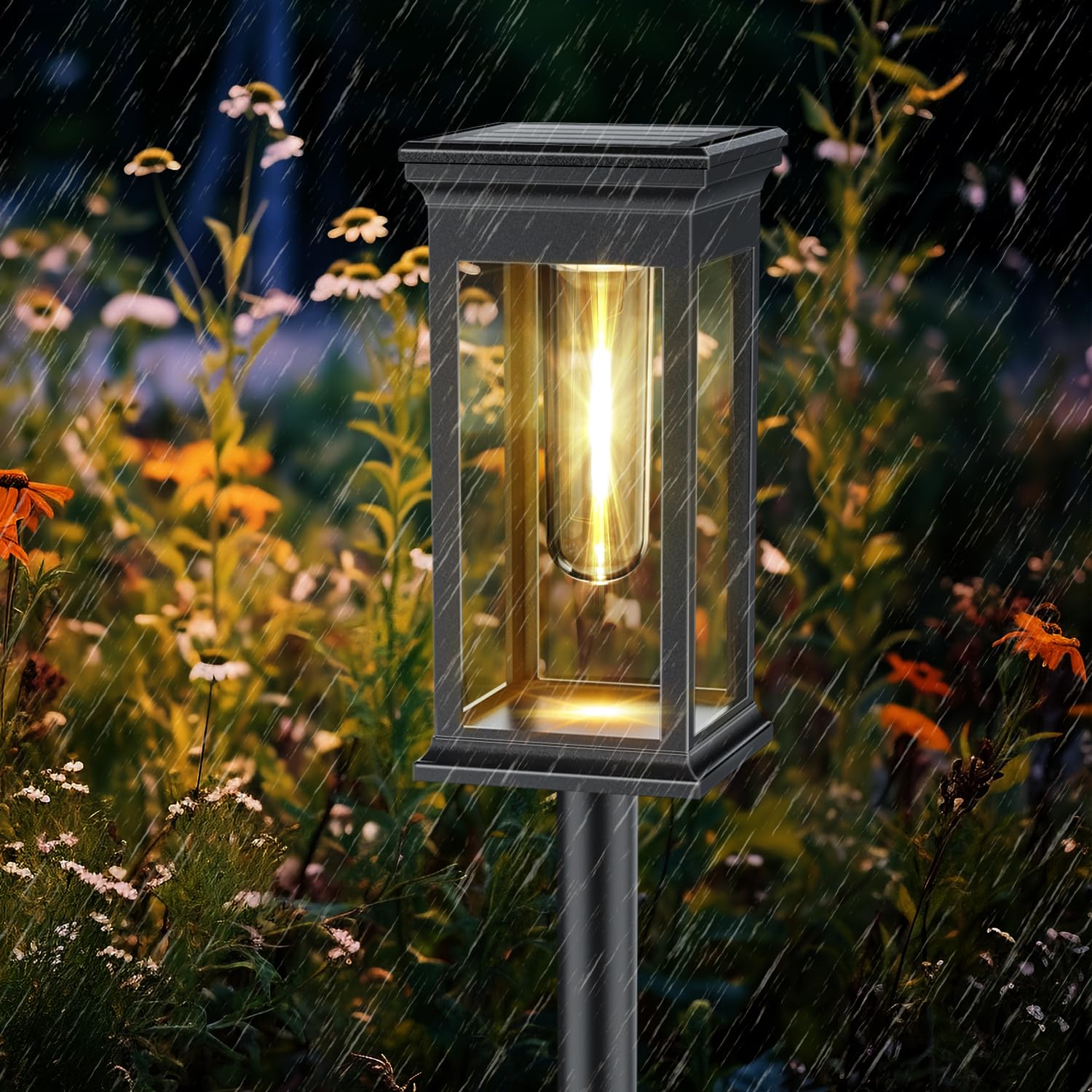 Solar Pathway Lights Outdoor 4 Pack - Waterproof Solar Garden Lights with Auto On/Off, Bright Solar Powered Landscape Lighting for Yard, Patio, Lawn & Walkway | Perfect for Garden Decor, Driveway Lighting & Backyard Illumination