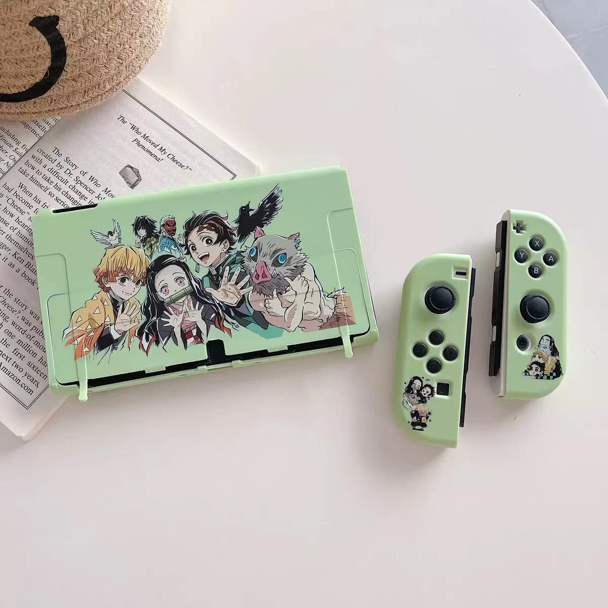 Demon Slayer Nintendo Switch OLED Case - Dockable Soft TPU Cover with Ergonomic Grip & Joycon Protection | Anime Gaming Accessory for Travel & Home Entertainment