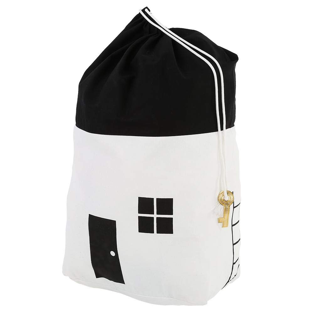 Fockety Toys Drawstring Storage Bag - Odorless Canvas Toy Organizer with Massive Capacity for Kids, Boys & Girls - Durable & Easy to Use for Home, Travel & Playroom Organization (White)