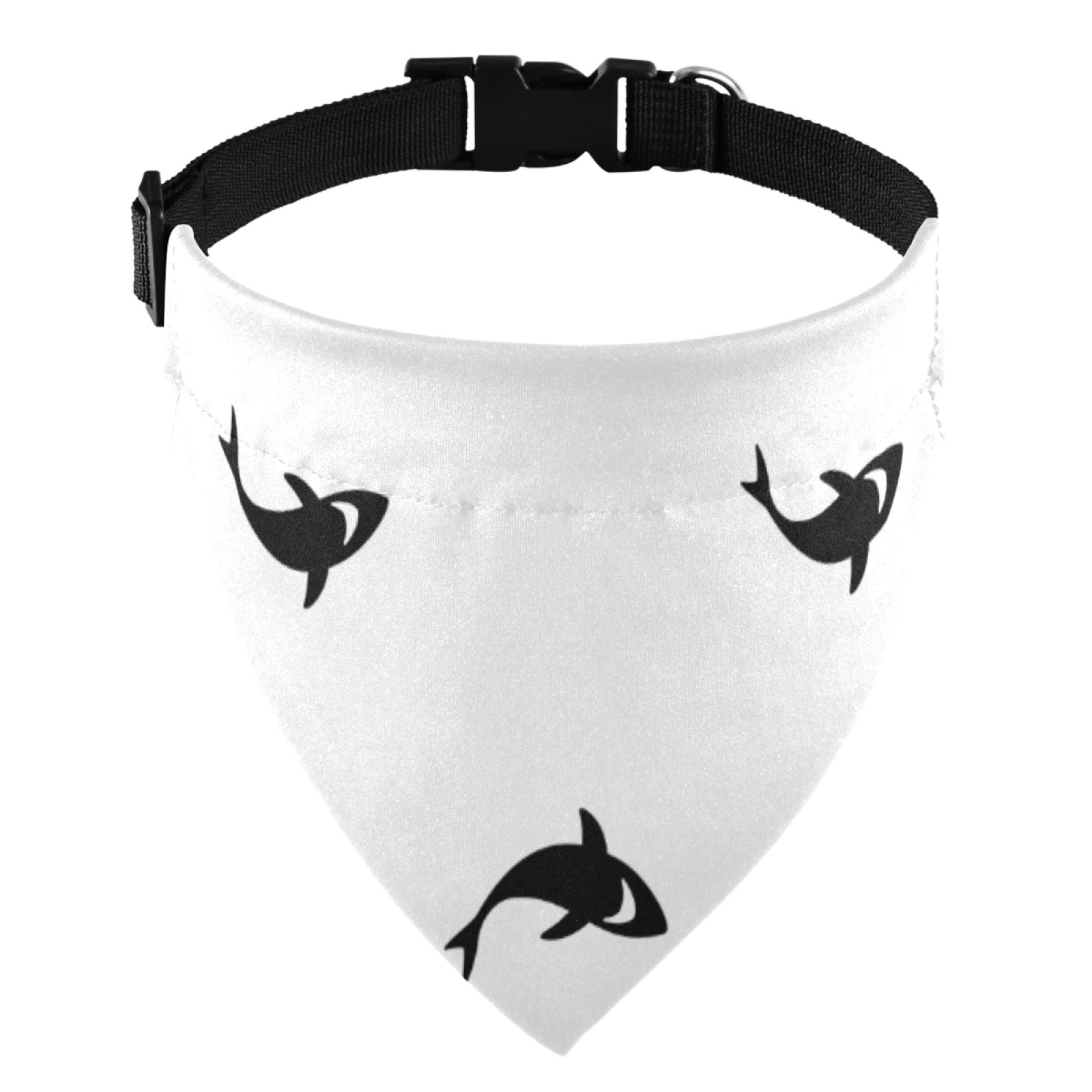 Shark Pattern Dog Bandana - Adjustable Dog Collar & Scarf for Small Medium Large Dogs & Cats - Soft Pet Bib for Puppies - Perfect for Halloween, Parties & Outdoor Adventures (2100708)