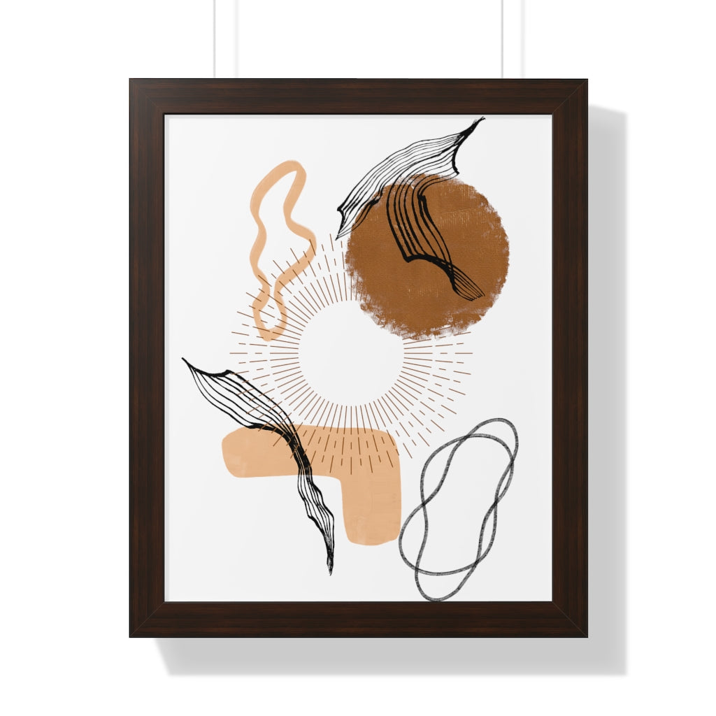 Modern Abstract Framed Vertical Wall Art Poster - Home & Office Decor for Living Room, Bedroom, Study