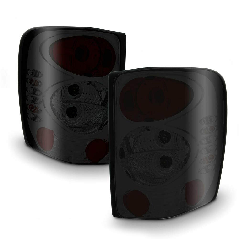 JGC99-SM Smoked Tail Lights Assembly Pair - Aftermarket LED Brake Lamps for Jeep Grand Cherokee - Left & Right Replacement - Enhances Night Visibility & Style for Off-Roading & Daily Driving