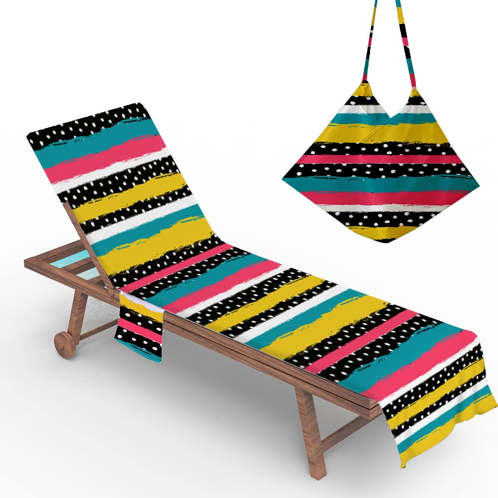 CNKOBE Microfiber Beach Chair Cover with Storage Pockets - 78.7