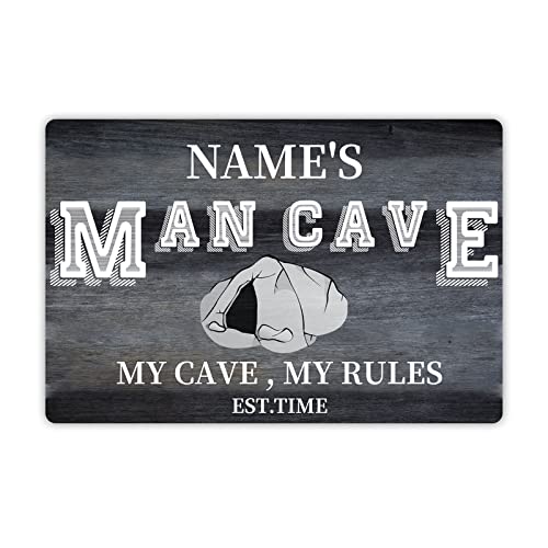 Custom Metal Sign Personalized with Your Name & Established Date - Man Cave Decor, Wall Art, Wedding Gift - Style 2 (One Size) - Perfect for Home Office, Garage, Bar & Anniversary Presents