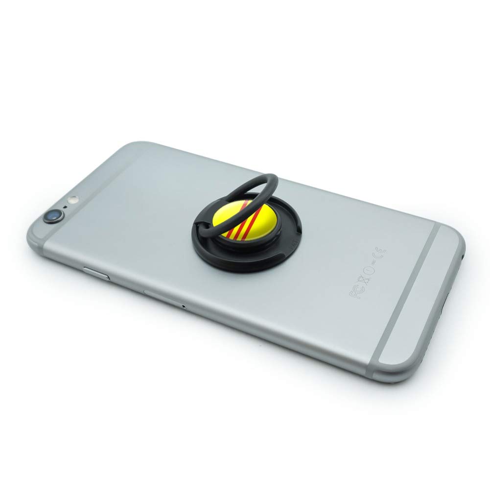 South Vietnam Flag Phone Ring Holder - 360° Rotating Finger Grip Stand for Smartphones - Perfect for Selfies, Videos, and Hands-Free Viewing