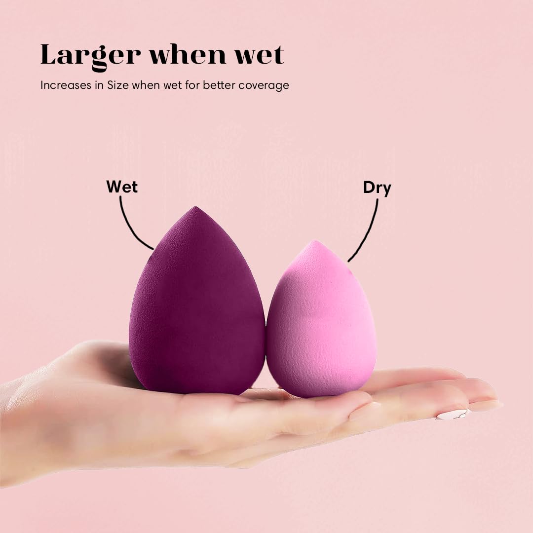 Gleva 4Pcs Beauty Blender Sponge Set - Soft Egg Shaped Makeup Sponge for Flawless Liquid Foundation, Cream & Powder Application | Wet & Dry Makeup Blender for Women & Girls | Perfect for Daily Makeup, Contouring & Professional Use (Multicolor)