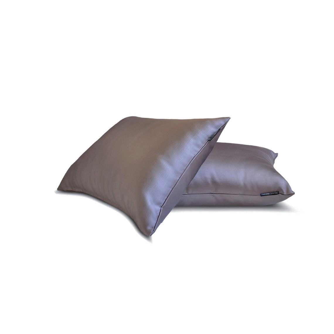 Ash Purple Slub Satin Lumbar Pillow Cover - Elegant Decorative Cushion Case for Sofa, Bed & Home Decor