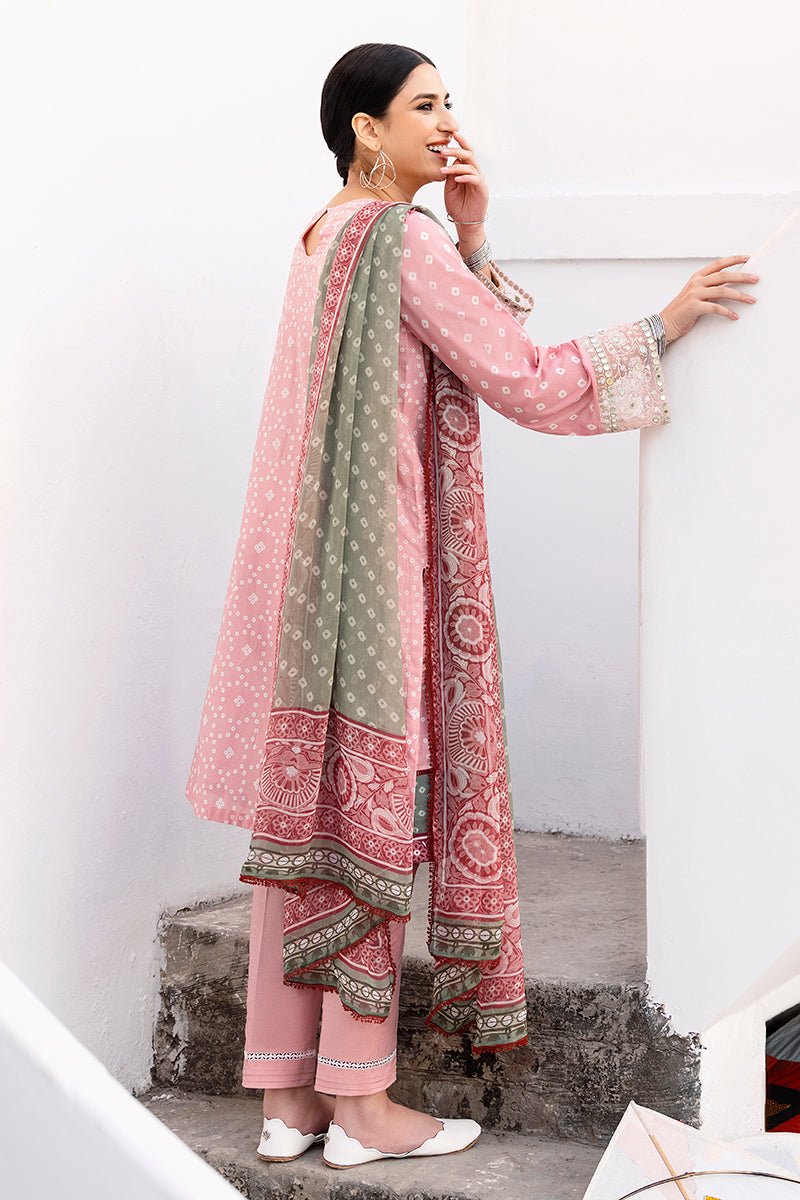 LUSH PINK 3PC DIGITAL PRINTED LAWN SUIT - Stylish Pakistani Women's Formal Outfit for Weddings, Parties & Special Occasions