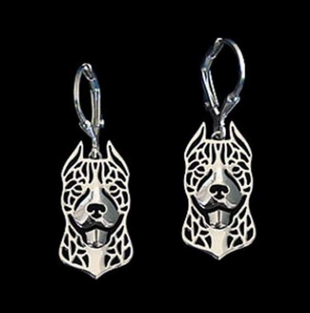 Pit Bull Jewelry Set for Women - 925 Sterling Silver Dog Earrings & Necklace | American Staffordshire Terrier Pendant & Chain | Perfect Gift for Dog Moms | Great for Casual Wear, Dog Lover Gifts & Pet Memorial Jewelry