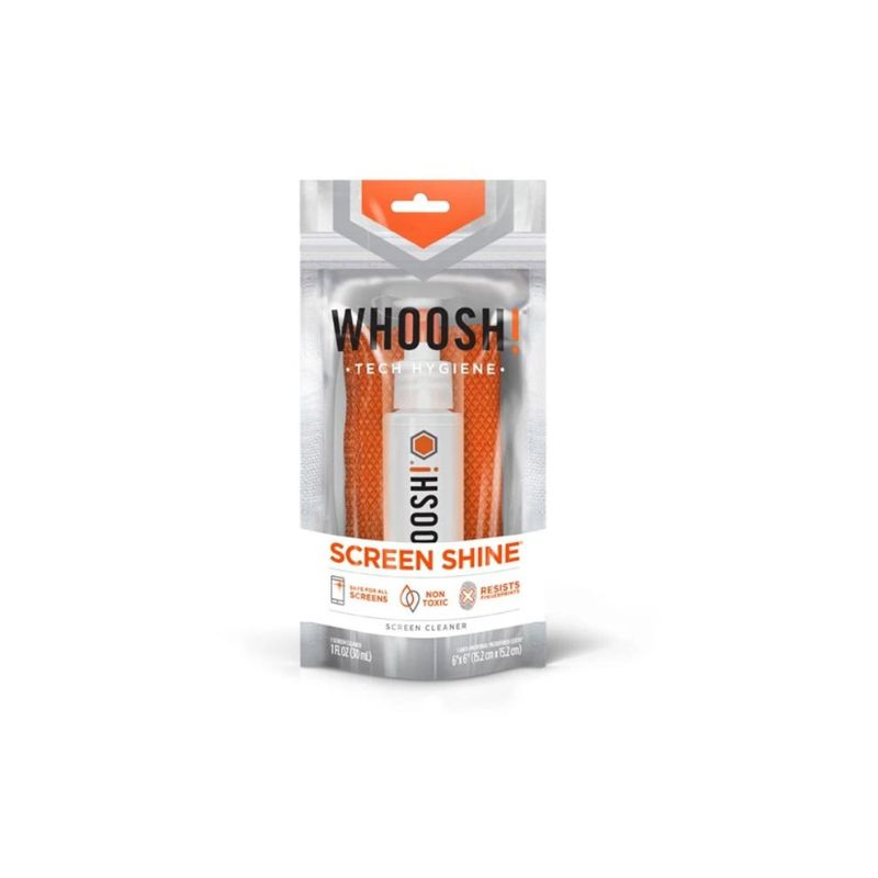 Whoosh Shine Go Screen Cleaner - 30ml Travel Size for Phones, Laptops, Glasses & Electronics - Perfect for Home, Office & On-the-Go Use